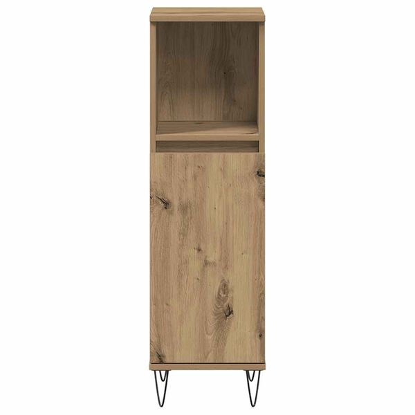 vidaXL Bathroom Cabinet Artisan oak Engineered wood, iron Tall