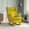 vidaXL Rocking Chair Yellow Velvet (100% polyester), solid rubber wood