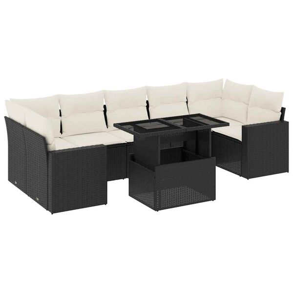 vidaXL Garden Sofa Set Black