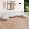 vidaXL 7 Piece Patio Lounge Set White Solid Pinewood