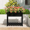 vidaXL Planter Black Solid Pine Wood About medium Planter Rectangular