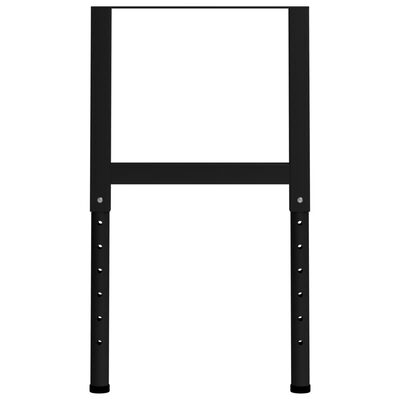 vidaXL Adjustable Work Bench Frames 2 pcs Metal 21.7"x(27.2"-37.6") Black