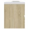 vidaXL Sink Cabinet With Basin Sonoma oak, White Engineered wood, Ceramic