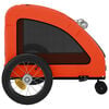 vidaXL Pet Bike Trailer Orange and Grey Oxford fabric, iron, PVC Small