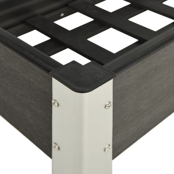 vidaXL Garden Raised Bed Gray Wood Plastic Composite Large Durable
