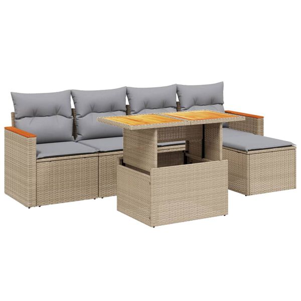 vidaXL Garden Sofa Set Beige, Light Gray