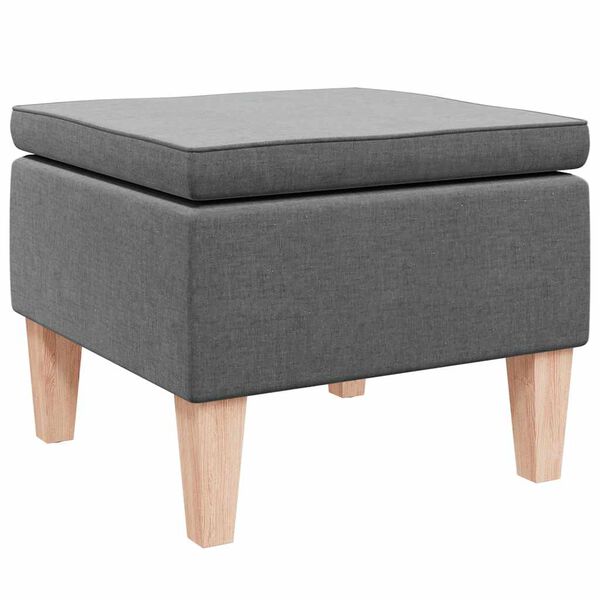 vidaXL Stool Dark grey 100% Polyester, Rubber wood Compact Simple