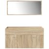 vidaXL Bathroom Furniture Set Sonoma Oak, White Engineered Wood, Ceramic