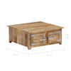 vidaXL Coffee Table Natural Mango Wood Solid Mango Wood Compact