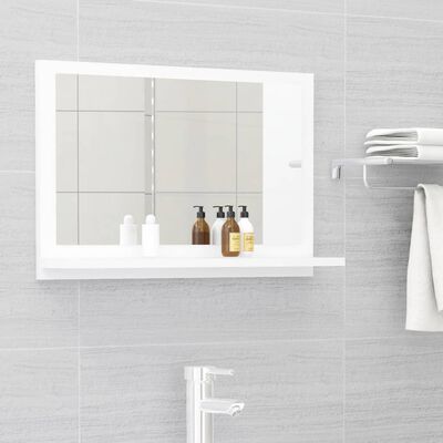 vidaXL Bathroom Mirror White 23.6"x4.1"x14.6" Engineered Wood