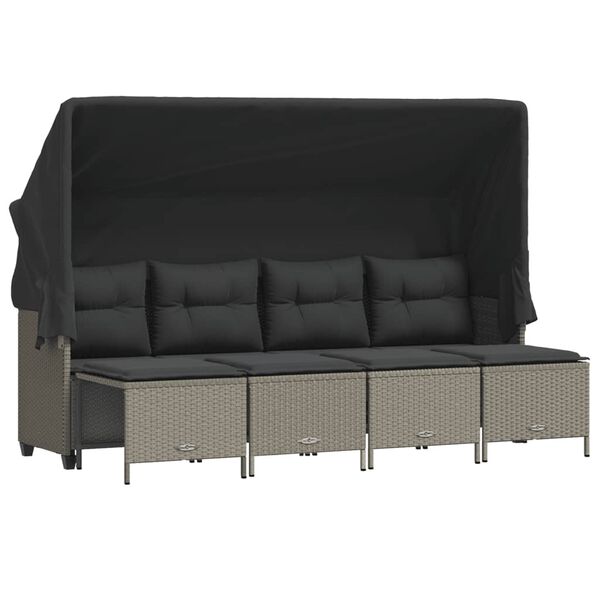 vidaXL Garden Sofa Set Light Grey with Dark Grey Cushions