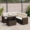 vidaXL Garden Sofa Set Brown, Cream White