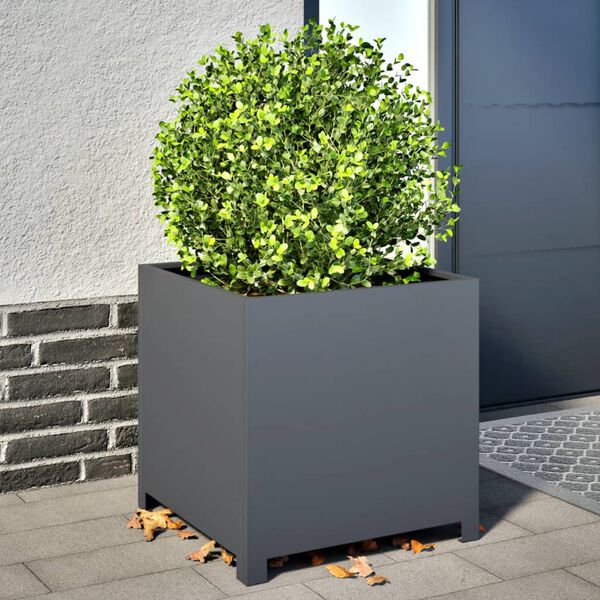 vidaXL Garden Planter Anthracite Steel Medium Durable Garden Planter