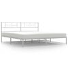 vidaXL Bed Frame White Powder-Coated Steel 79 x 79 in Bed Frame