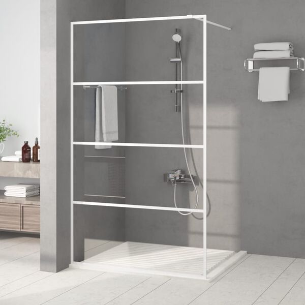 vidaXL Walk-in Shower Wall White 45.3x76.8" Clear ESG Glass