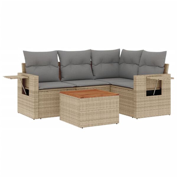 vidaXL Garden Sofa Set Mix Beige and Light Gray