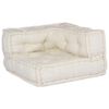vidaXL Pouffe Cream 100% Cotton Medium Modular Pouffe Rectangular