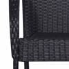 vidaXL Dining Chair Set of 2 Black PE rattan and powder-coated steel