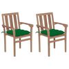 vidaXL Patio Chair Set of 2 Teak Solid Teak wood Standard Stackable