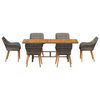 vidaXL Garden Dining Set with Cushion 7 pcs Gray and brown poly rattan