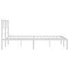 vidaXL Metal Bed Frame White Powder-Coated Steel Small Double
