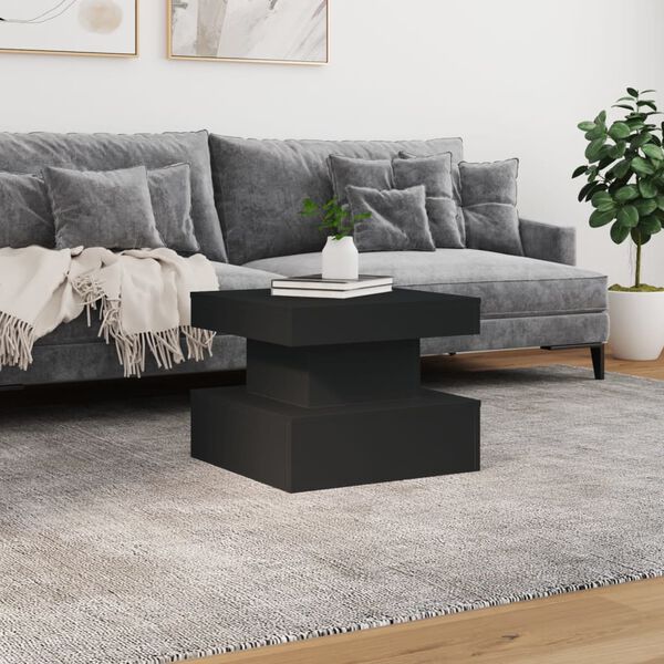 vidaXL Coffee Table Black Engineered Wood Medium Coffee Table Square