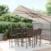 vidaXL Garden Bar Set Brown PE rattan, powder-coated steel, tempered glass