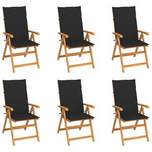 vidaXL Garden Chair Set of 6 Natural Wood