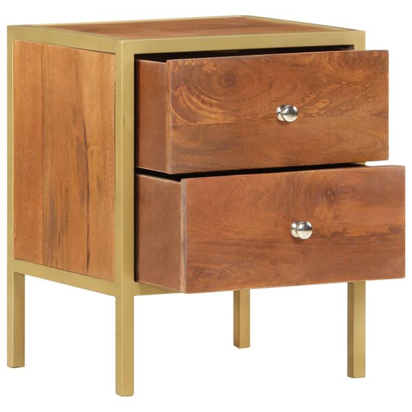 vidaXL Bedside Cabinet Brown Solid Mango Wood Medium Storage