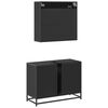 vidaXL Bathroom Furniture Set Black Engineered wood, metal, glass Medium