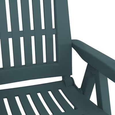 vidaXL Patio Reclining Chairs 2 pcs Green PP