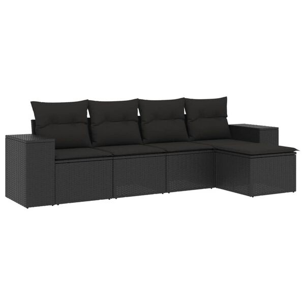 vidaXL Garden Sofa Set Black