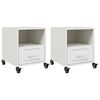 vidaXL Bedside Cabinet Set of 2 White Cold-rolled steel Standard