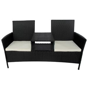 vidaXL Garden Bench Black PE rattan Standard Durable Garden Bench