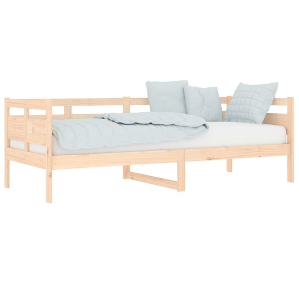 vidaXL Day Bed Natural Wood Solid Pine Wood, Plywood Twin