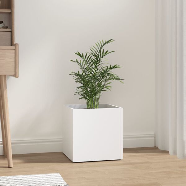 vidaXL Planter Box White Engineered wood 15.7 in square