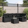 vidaXL Garden Sofa Set Black PE rattan Modular Foldable