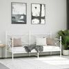 vidaXL Daybed With Trundle White Steel Single Daybed With Trundle