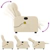 vidaXL Massage Recliner Chair Cream Fabric (100% polyester), metal, plywood