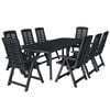vidaXL Outdoor Dining Set Anthracite Plastic Foldable Outdoor Dining Set