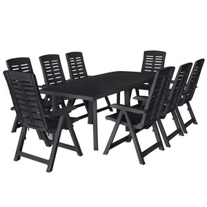 vidaXL Outdoor Dining Set Anthracite Plastic Foldable Outdoor Dining Set