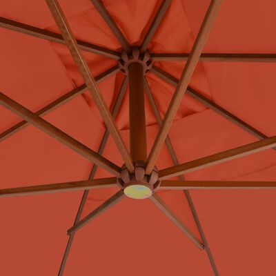vidaXL Cantilever Umbrella with Wooden Pole 157.5"x118.1" Terracotta