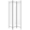 vidaXL 3-Panel Room Divider White 47.2"x78.7" Fabric