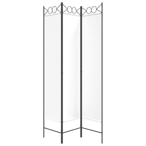 vidaXL 3-Panel Room Divider White 47.2"x78.7" Fabric