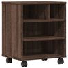 vidaXL Printer Stand with Wheels Brown Oak 16.1"x12.6"x18.9"