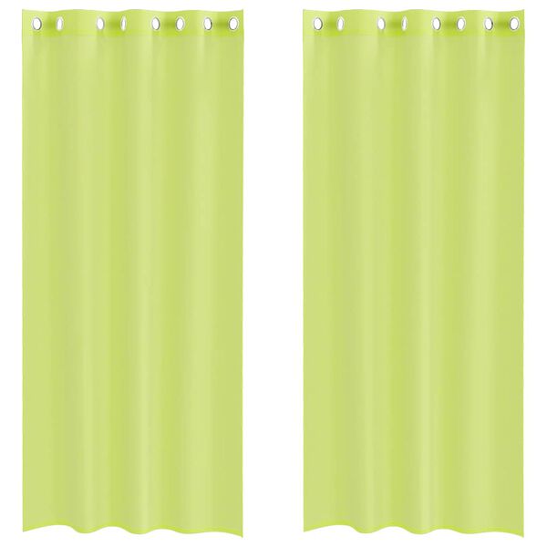 vidaXL Voile Curtains with Grommets 2 pcs Apple Green 55.1x88.6"