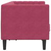 vidaXL Chesterfield Sofa with Bolsters 2-Seater Wine Red Velvet