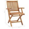 vidaXL Folding Patio Chairs with Cushions 6 pcs Solid Teak Wood