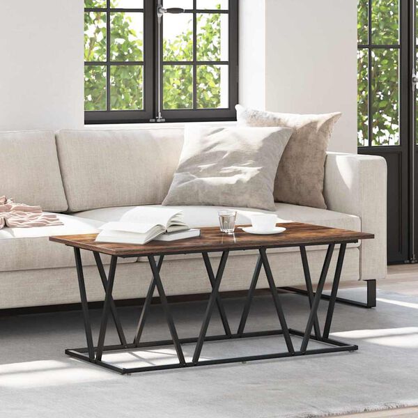 vidaXL Coffee Table Smoked Oak 39.37 x 19.69 x 15.75 in