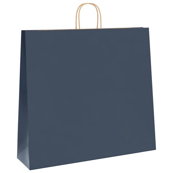 vidaXL Paper Bags 250 pcs with Handles Blue 54x15x49 cm